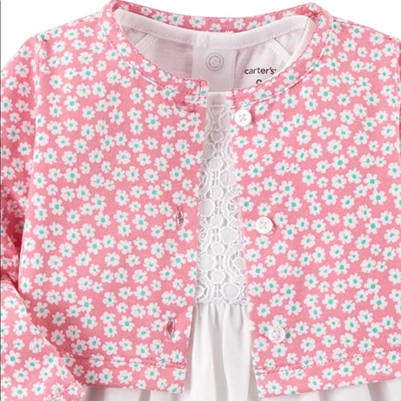 Carter’s Pretty Pink Daisy Cardigan - Picture 1 of 6